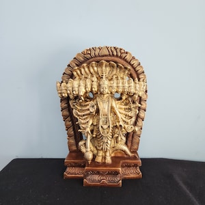 Brass Vishnu idol - 11.5&quot; inch |Incarnations of Lord Vishnu | Vishnu surrounded by his Avatar| Divine Vishnu Exquisite Handcrafted Statue |