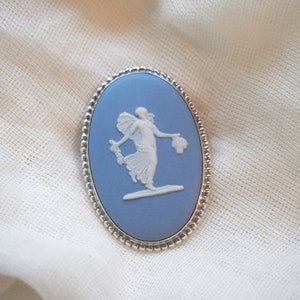 Blue Jasperware Wedgwood Sterling Silver Brooch