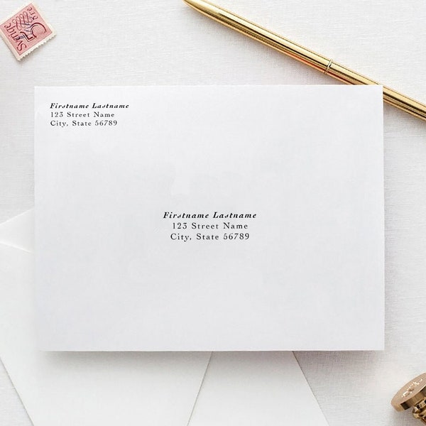 NORA | Wedding Envelope Addressing, Digital Printed Envelope Addressing, return address and guest address, envelopes included. pack of 20