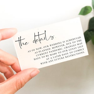 JENNA | Cartão de cerco - RSVP ou cartão de inserção de detalhes para casamento, chá de panela, chá de bebê, despedida de solteira, etc.