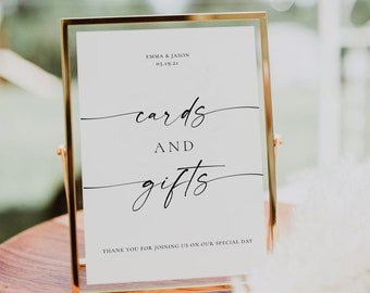 TANYA | Cards & Gifts sign for wedding, wedding sign with floating gold frame included, printed sign option also available