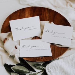 TANYA | Cartes de remerciement du vendeur de mariage imprimées sur du papier cartonné de qualité supérieure avec enveloppes, carte pliée ou carte plate