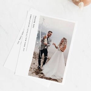Hanna | Bedankkaart met uw trouwfoto, A7-kaart met gratis enveloppen, enveloppen afdrukken beschikbaar
