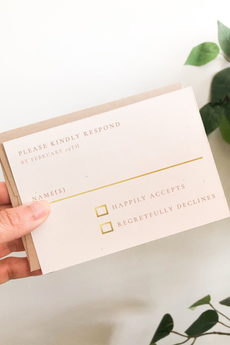 Download Wedding Invitation suite with mock gold foil border wedding | Etsy