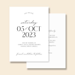 Wanda | Save-the-date-kaart, A7-kaart met gratis enveloppen, afdrukken op envelop mogelijk, digitale versie beschikbaar, aanpasbare save-the-date