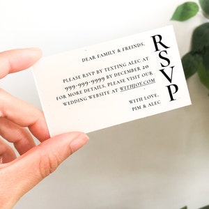 HANNA | Kleine bijlagekaart - RSVP-kaart of kaart met details voor bruiloft, vrijgezellenfeest, babyshower, feest, huwelijksfeest