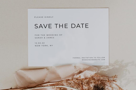 ANNA Save the Date Card With Envelopes, Digital File for Print at