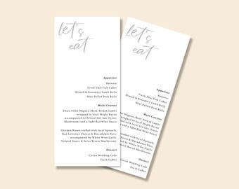 NORA | Menu de mariage imprimé, personnalisable et imprimé sur du papier cartonné premium, des marque-places également disponibles