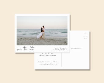 JENNA | Save the Date Postcard with Photo | Modern Save the Date | Printed or Digital | Personalized Wedding Announcement
