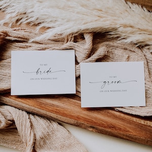 TANYA | To my bride on my wedding day, to my groom on my wedding day, wedding day cards for family, flat or folded cards