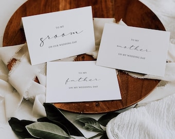 ELSA | Wedding Day Letter Cards Set | Bride Groom Parents Wedding Morning Cards | Set of 10