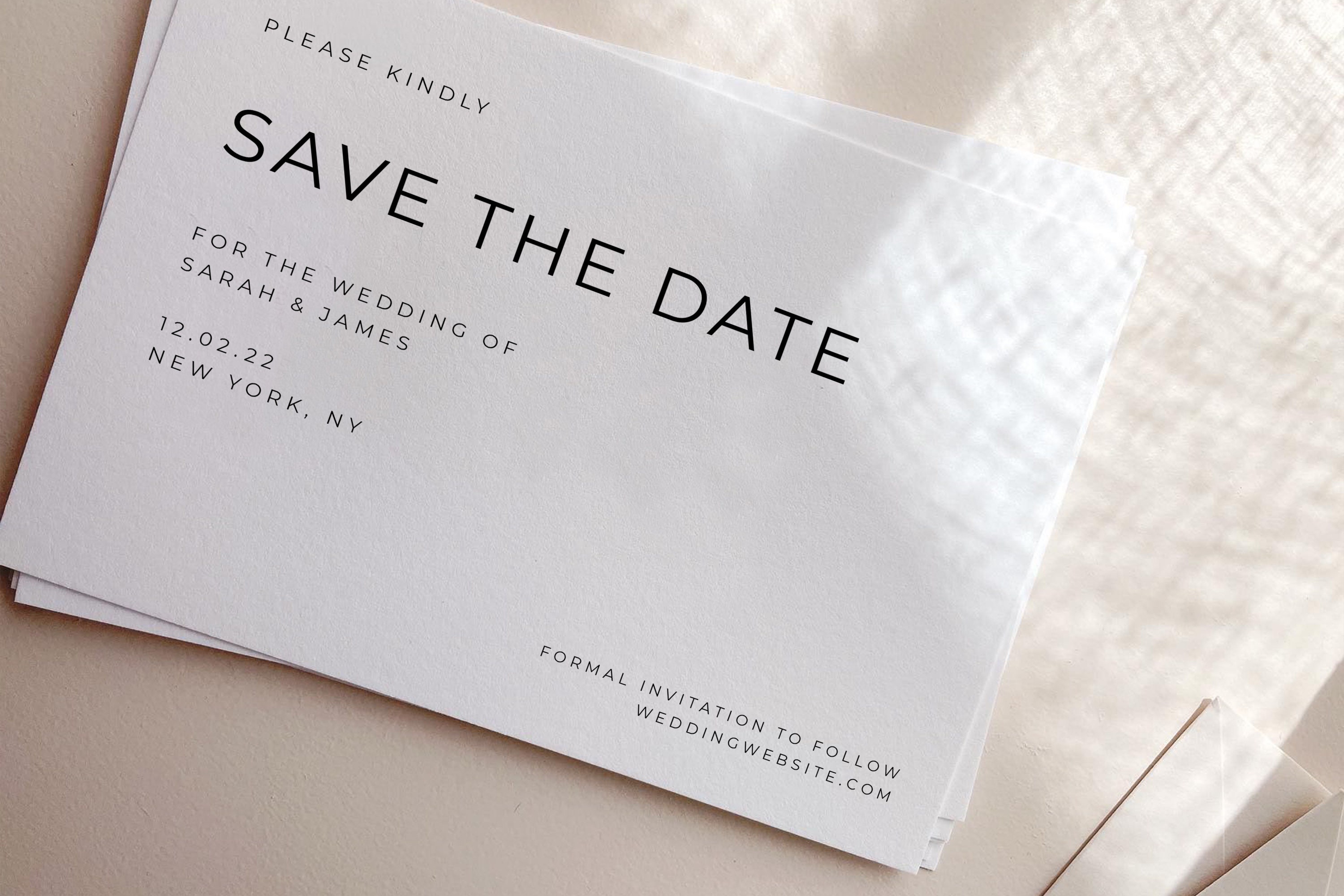 ANNA Save the Date Card With Envelopes, Digital File for Print at