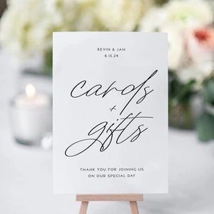 KAYLA | Karten & Geschenke Schild für Hochzeit Willkommen Tisch, DIY druckbare Vorlage, digitaler Download für den Druck zu Hause 2 Größen enthalten