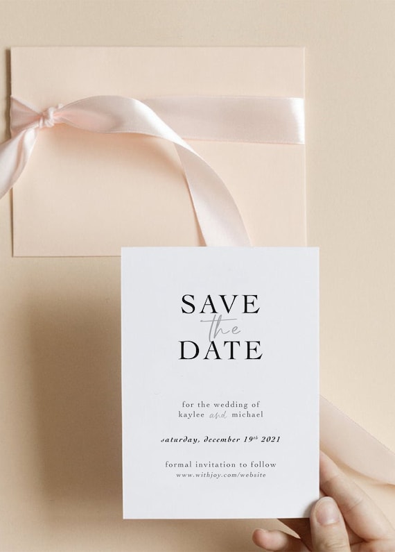 ANNA Save the Date Card With Envelopes, Digital File for Print at