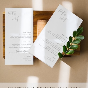 HANNA Simple wedding menu template printed on quality card stock image 3