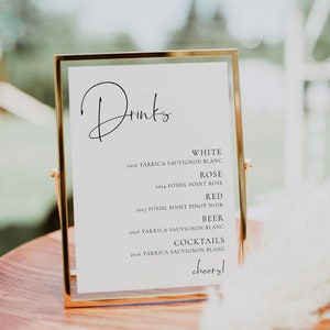 JENNA | Bar sign for weddings, bridal showers, parties, events. Digital download, print at home only