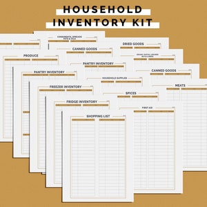 Household Inventory Kit, Prepper Pantry, Prepper Food Pantry, Shopping List, Home Inventory