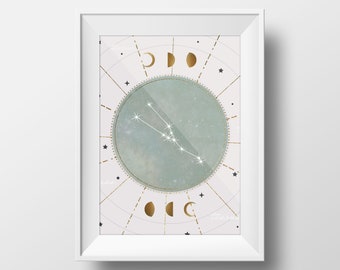 Taurus Zodiac Print, Astrology Print, Astrology Wall Decor, Taurus Wall Art | INSTANT DOWNLOAD