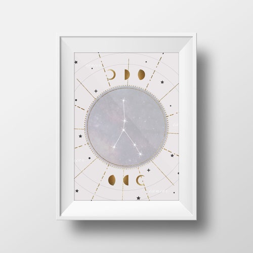 Taurus Zodiac Print Astrology Print Astrology Wall Decor Etsy