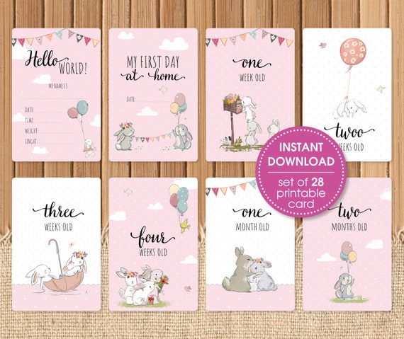 milestone cards baby girl