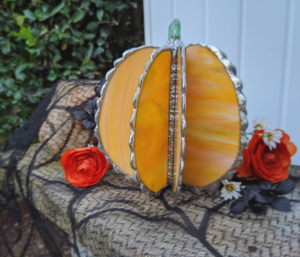 Stained Glass Pumpkin Large | Etsy