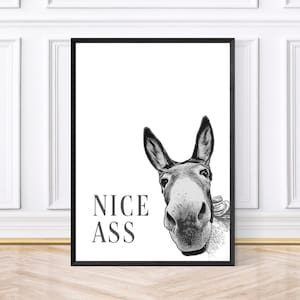 Nice Ass, Funny Bathroom Print, Bathroom Decor, Framed Print or Digital Print