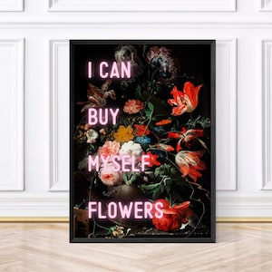 Posso comprarmi dei fiori, stampa artistica floreale vintage/poster o stampa digitale, decorazioni per la cucina