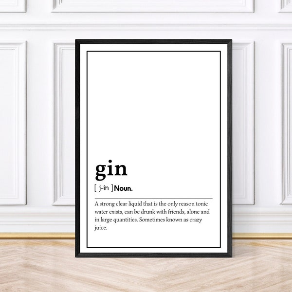 Gin Definition Etsy UK