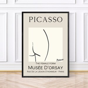 Impresión de Picasso: La figura femenina, impresión de exposición, arte mural vintage, decoración del hogar enmarcada