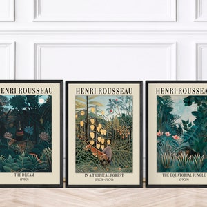 Henri Rousseau In einem tropischen Wald, Der Traum, Der Äquatoriale Dschungel Gerahmte Wandkunst Drucke, Henri Rousseau Drucke