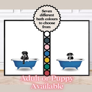 Boxer Dog in a bubblebath Bathroom Print/Poster or Digital Print (Adult Boxer Dog or Puppy Boxer Dog to choose from)