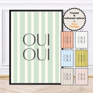 Bathroom Prints, French, Oui Oui Wall Art Print, Poster or Printable Download
