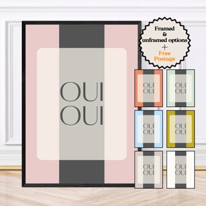 Bathroom Prints, French, Oui Oui Wall Art Print, Poster or Download art