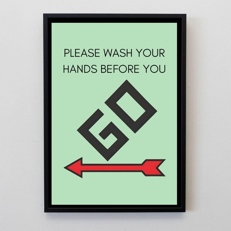 Funny Bathroom Wall Art, Wash Your Hands Sign, Bathroom Humour Print, Toilet Wall Decor, Funny Restroom Sign, Retro Bathroom Print Green