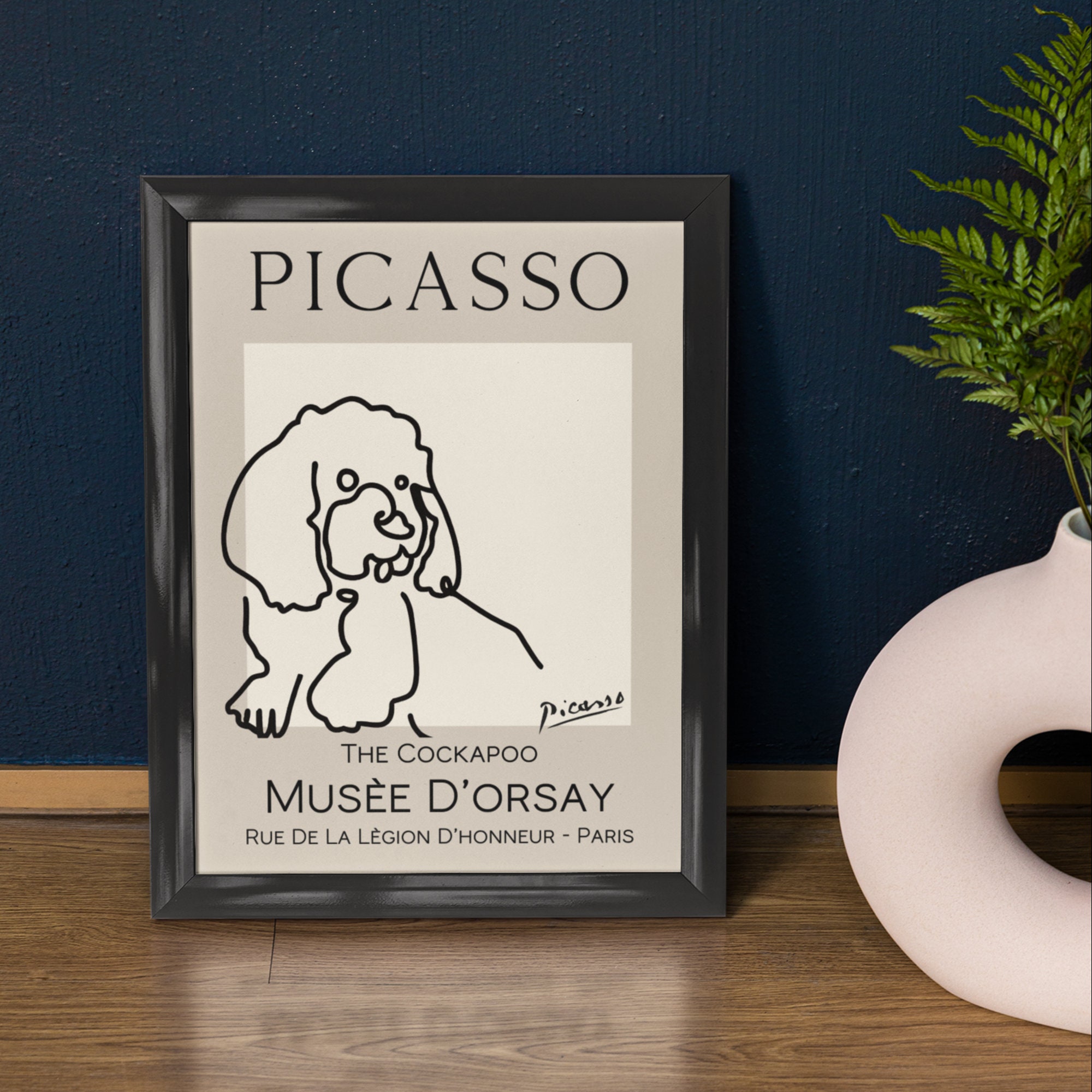 Picasso Style Cockapoo Line Drawing Wall Art Print, Cockapoo Prints ...