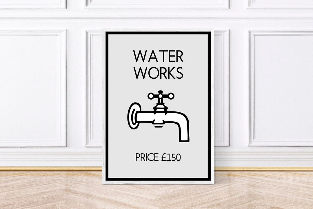 Water Works Monopoly Bathroom Print/poster Etsy