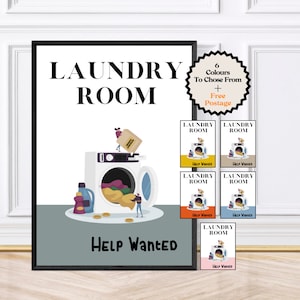 Laundry Room Decor, Funny Laundry Print, Utility Room Prints, Kitchen Decor, Framed Prints