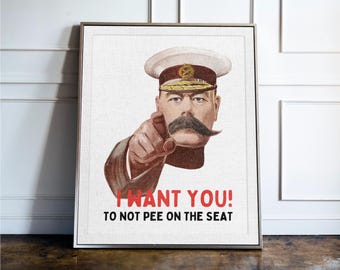 Funny Bathroom Sign Don't Pee On The Seat, Guest Bathroom Decor, Toilet Humour Sign, Funny Restroom Wall Art, Bathroom Etiquette Sign