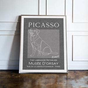Lámina de Picasso de Labrador Retriever, láminas de perros, arte de labrador, láminas de mascotas