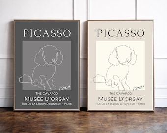 Cavapoo Print, Cavapoo Wall Art, Cavapoo Gift, Picasso Dog Print, Cavapoo Lover Decor, Minimalist Dog Poster, Cockapoo Style Art