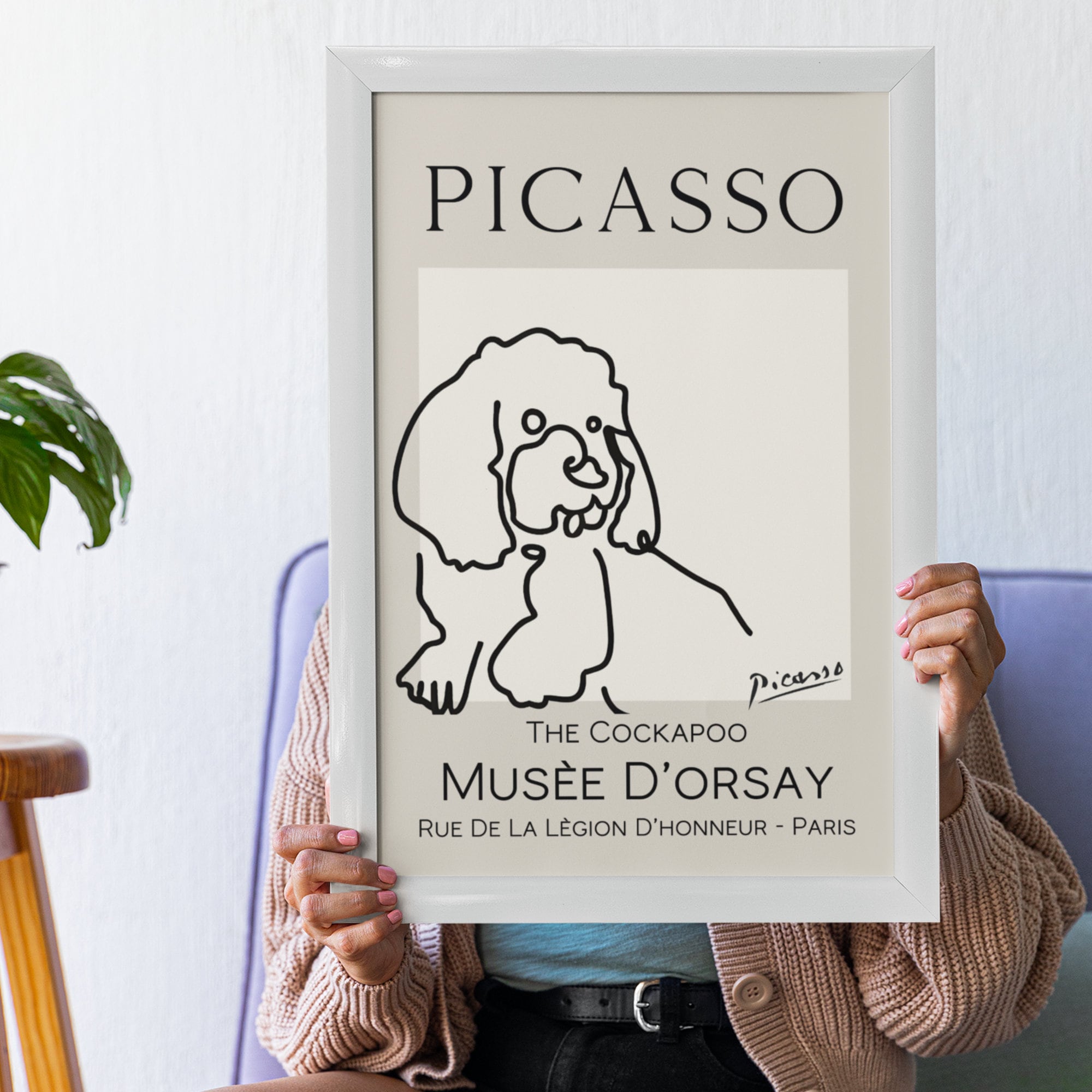 Picasso Style Cockapoo Line Drawing Wall Art Print, Cockapoo Prints ...