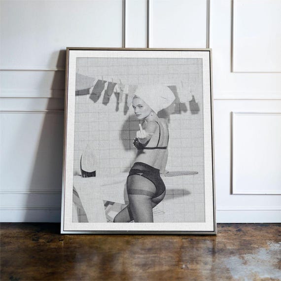 Funny Laundry Room Print, Vintage Pin Up Laundry Wall Art, Retro Laundry Decor Poster, Cheeky Laundry Room Sign, Laundry Humour Art