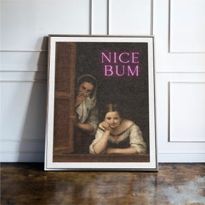 Zabawna sztuka ścienna do łazienki, ładny nadruk z tyłkiem, wystrój łazienki w stylu vintage, plakat z humorem o toalecie, zabawna sztuka ścienna do łazienki, osobliwy znak do łazienki zdjęcie 1