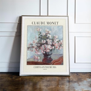 Claude Monet Chrysanthemums Wall Art Print, Claude Monet Art, Eclectic Wall Art