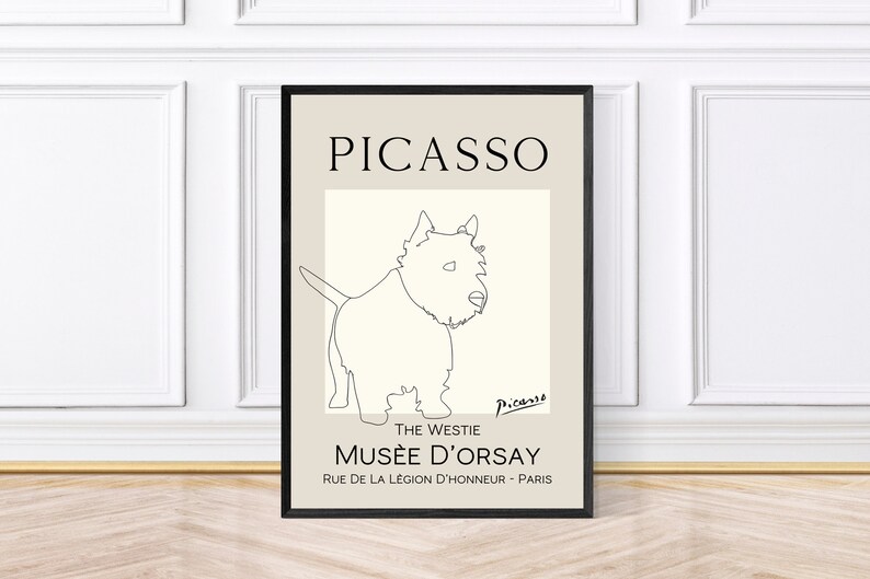 Picasso Style Sketch Westie Wall Art Poster/print - Framed or Unframed ...