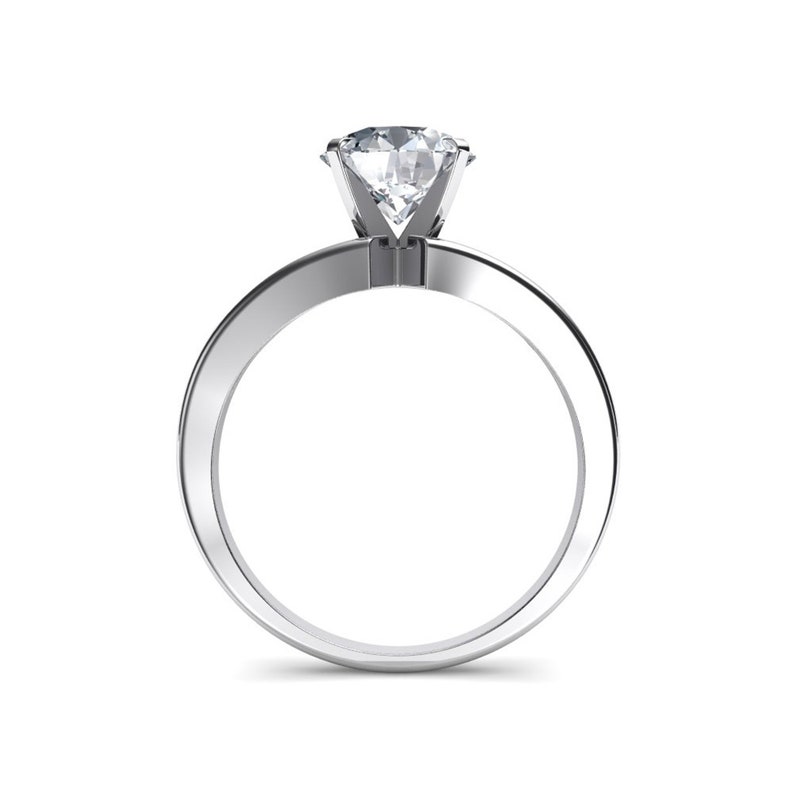 Solitaire Ring Proposal Ring Wedding Ring Christmas Gift For Her Round Ring Engagement Ring Split Shank Ring 10KT White Gold Ring