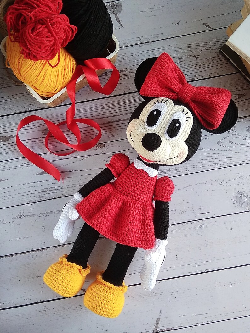 Knitted Minnie mouse/ Minnie mouse toy/Amigurumi toy/ Mouse Etsy
