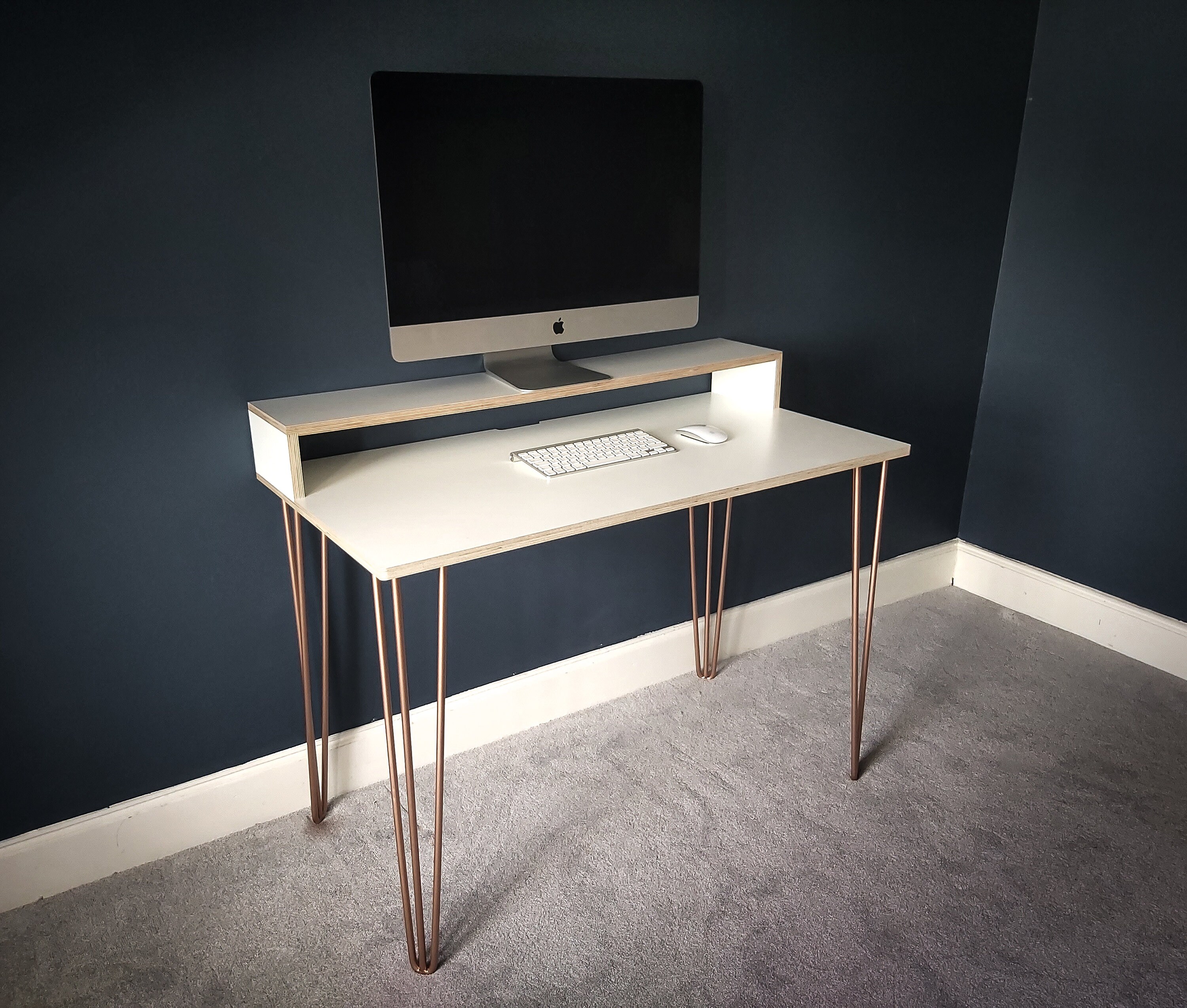 Olav Birch Plywood Desk with Hairpin Legs Etsy
