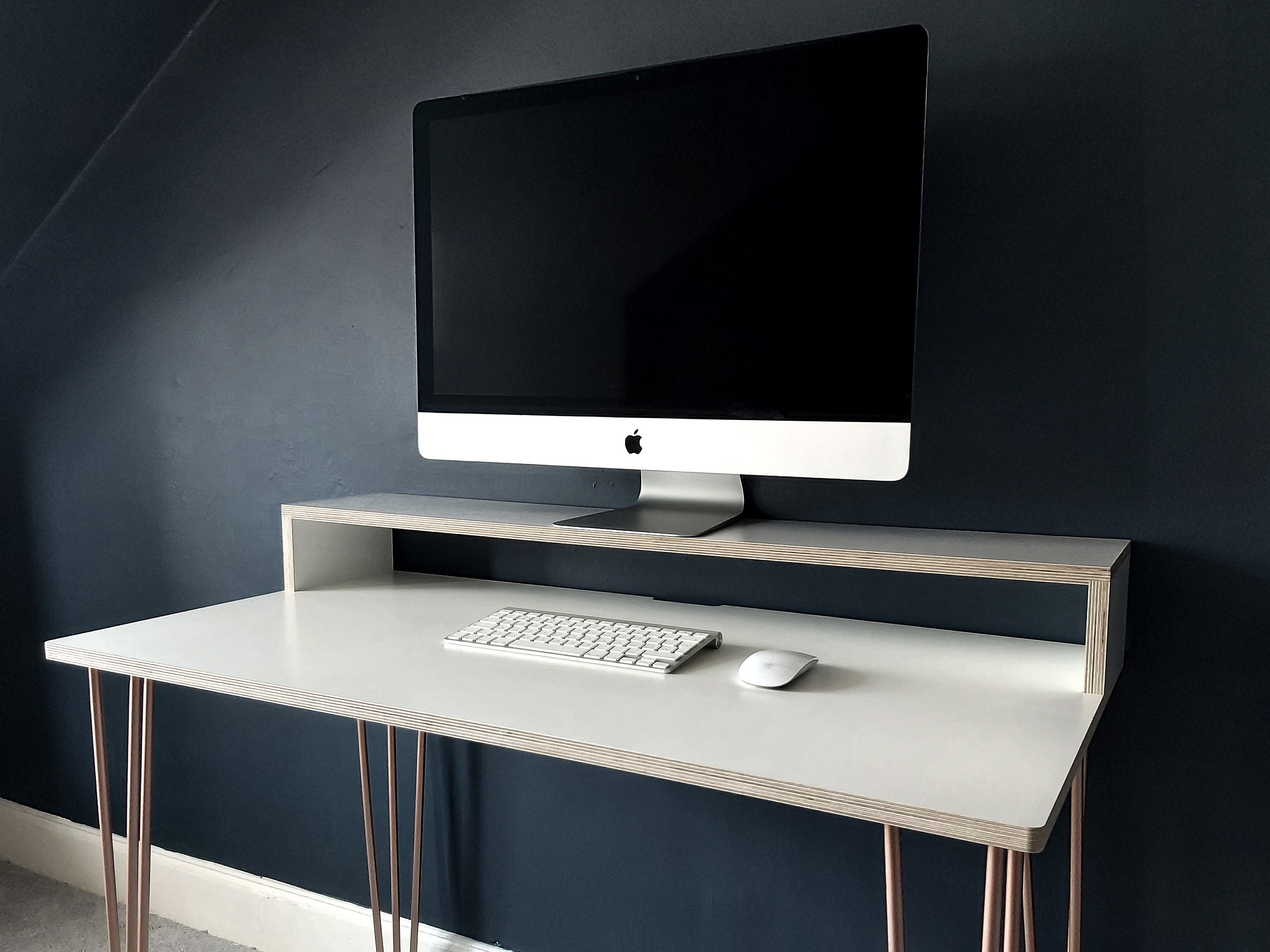 Olav Birch Plywood Desk with Hairpin Legs Etsy