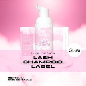 DIY Lash Shampoo Label, Cleanser Label, Lash Shampoo Sticker Canvas